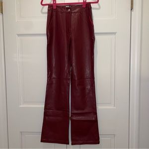 Day & Night Red Faux Leather Pants